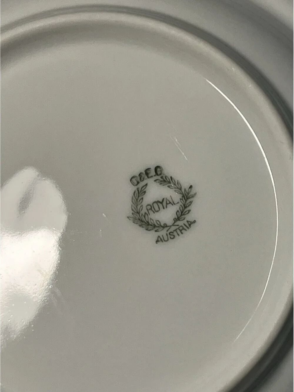 O&EG Royal Austria 1900s Pink Floral Porcelain Cream Soup Bowl, 7.5x1.25”
